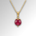 Ruby Pomegranate Pendant — 18K Gold