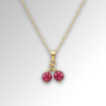 Ruby Cherry Pendant — 18K Gold