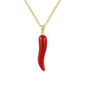 Lucky Horn Pendant — Red Onyx & 18K Gold